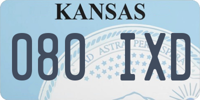 KS license plate 080IXD