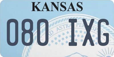 KS license plate 080IXG