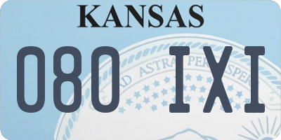 KS license plate 080IXI