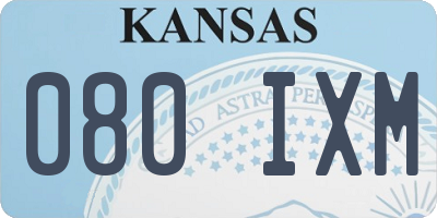 KS license plate 080IXM