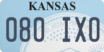 KS license plate 080IXO