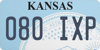 KS license plate 080IXP