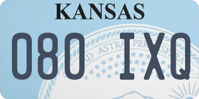 KS license plate 080IXQ