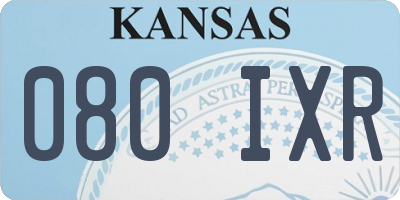 KS license plate 080IXR