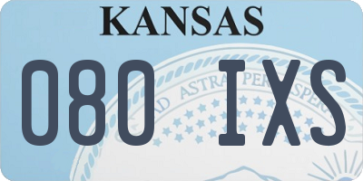 KS license plate 080IXS