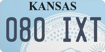 KS license plate 080IXT