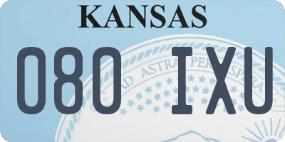 KS license plate 080IXU