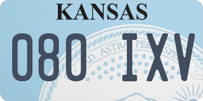 KS license plate 080IXV