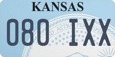 KS license plate 080IXX