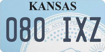 KS license plate 080IXZ