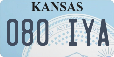 KS license plate 080IYA