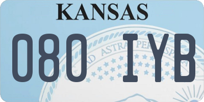 KS license plate 080IYB