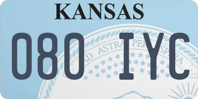 KS license plate 080IYC