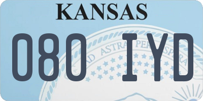 KS license plate 080IYD