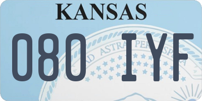 KS license plate 080IYF