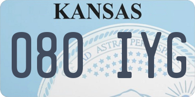 KS license plate 080IYG