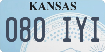 KS license plate 080IYI