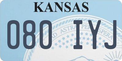 KS license plate 080IYJ