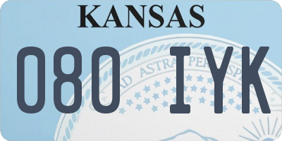 KS license plate 080IYK
