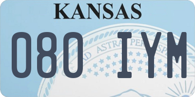 KS license plate 080IYM