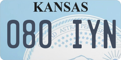 KS license plate 080IYN
