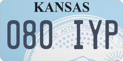 KS license plate 080IYP