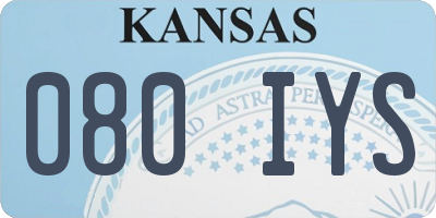 KS license plate 080IYS