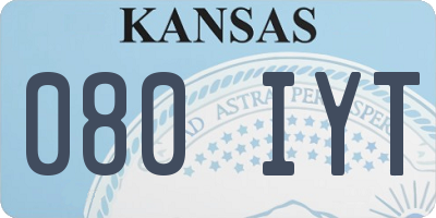 KS license plate 080IYT