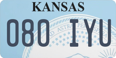 KS license plate 080IYU