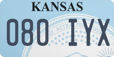 KS license plate 080IYX
