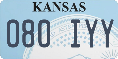 KS license plate 080IYY