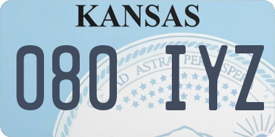 KS license plate 080IYZ