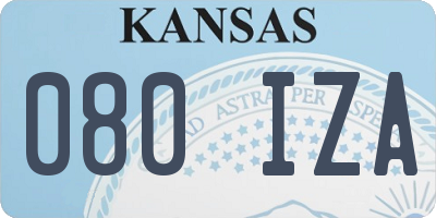 KS license plate 080IZA