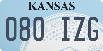 KS license plate 080IZG