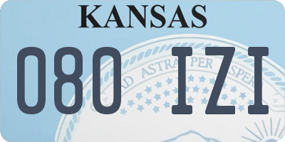 KS license plate 080IZI
