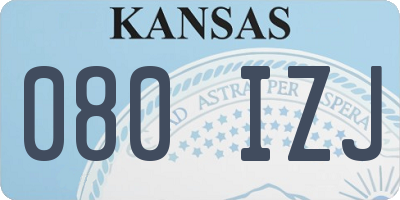 KS license plate 080IZJ