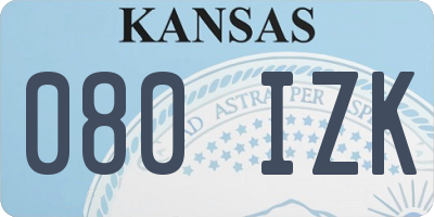 KS license plate 080IZK