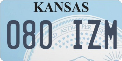 KS license plate 080IZM