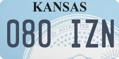 KS license plate 080IZN