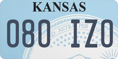 KS license plate 080IZO