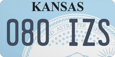 KS license plate 080IZS