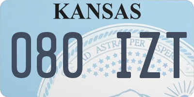 KS license plate 080IZT