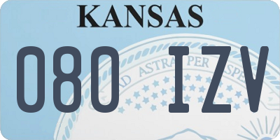 KS license plate 080IZV