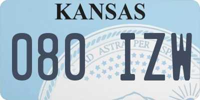 KS license plate 080IZW