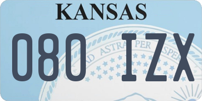 KS license plate 080IZX