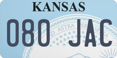 KS license plate 080JAC