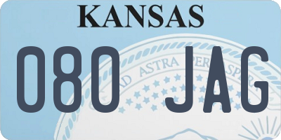 KS license plate 080JAG