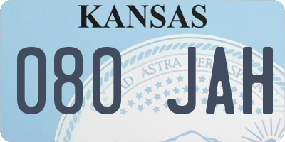 KS license plate 080JAH