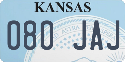KS license plate 080JAJ