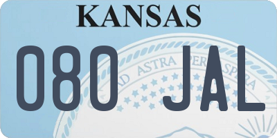 KS license plate 080JAL